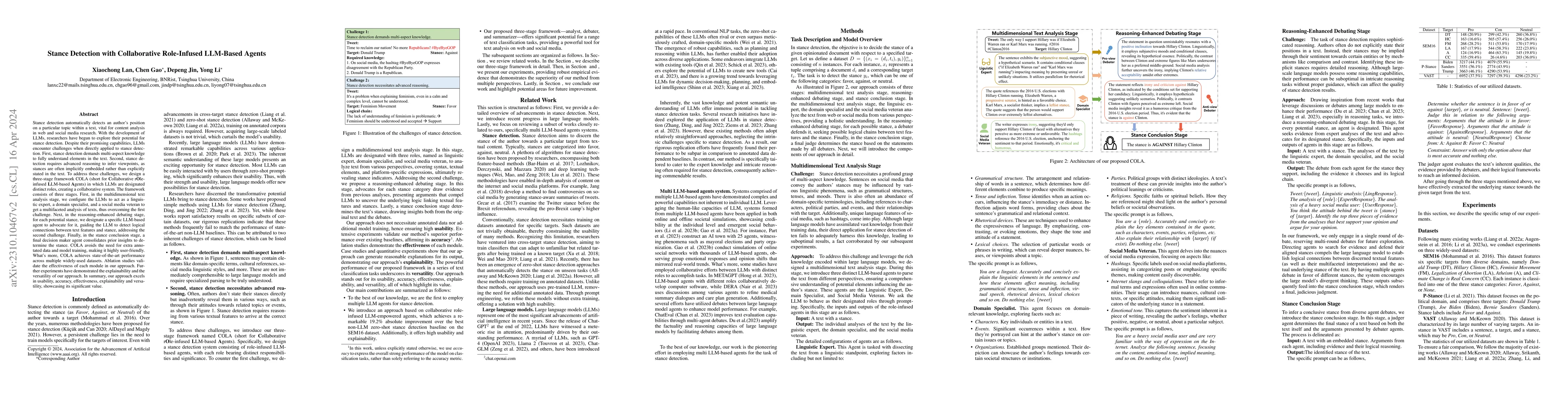 Thumbnail for Stance Detection with Collaborative Role-Infused LLM-Based Agents