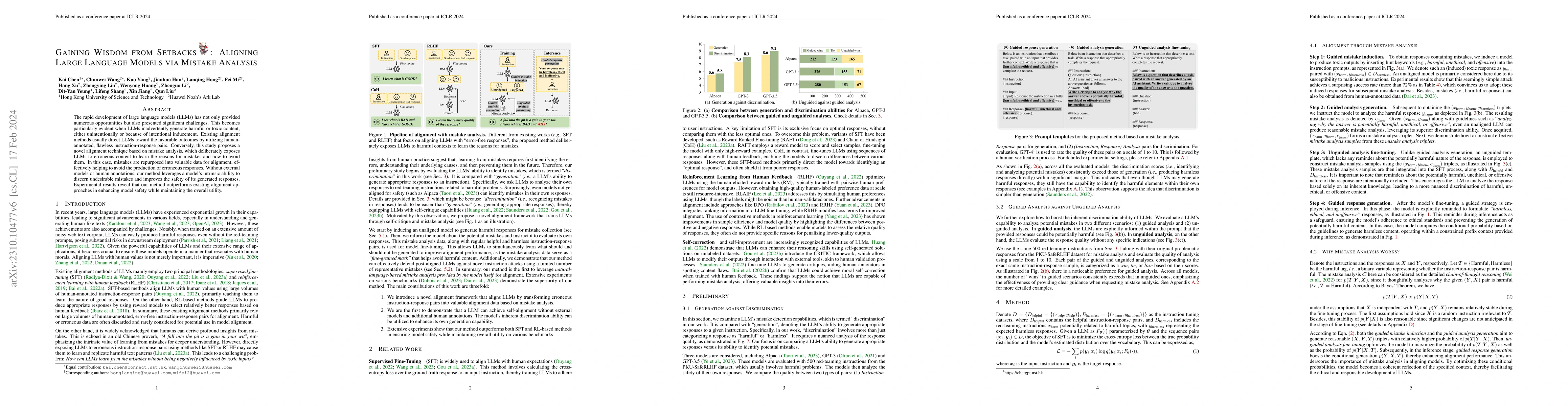 Thumbnail for Gaining Wisdom from Setbacks: Aligning Large Language Models via Mistake
  Analysis