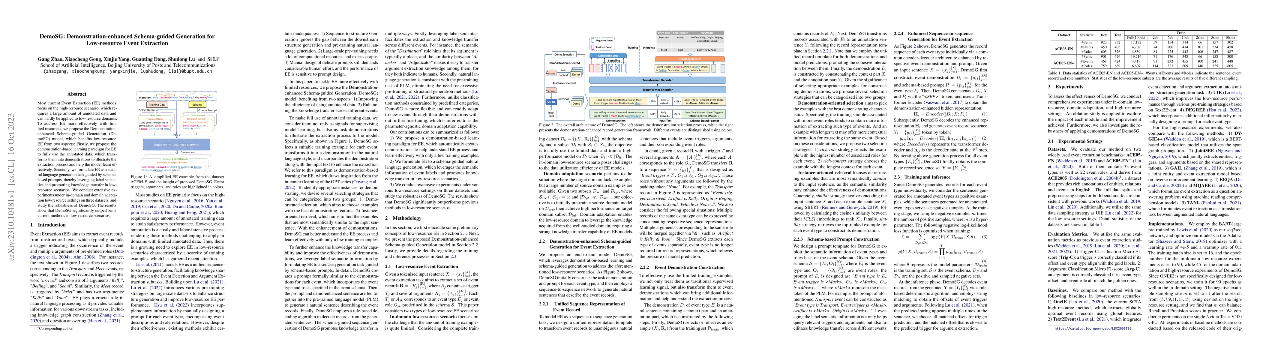 Thumbnail for DemoSG: Demonstration-enhanced Schema-guided Generation for Low-resource
  Event Extraction
