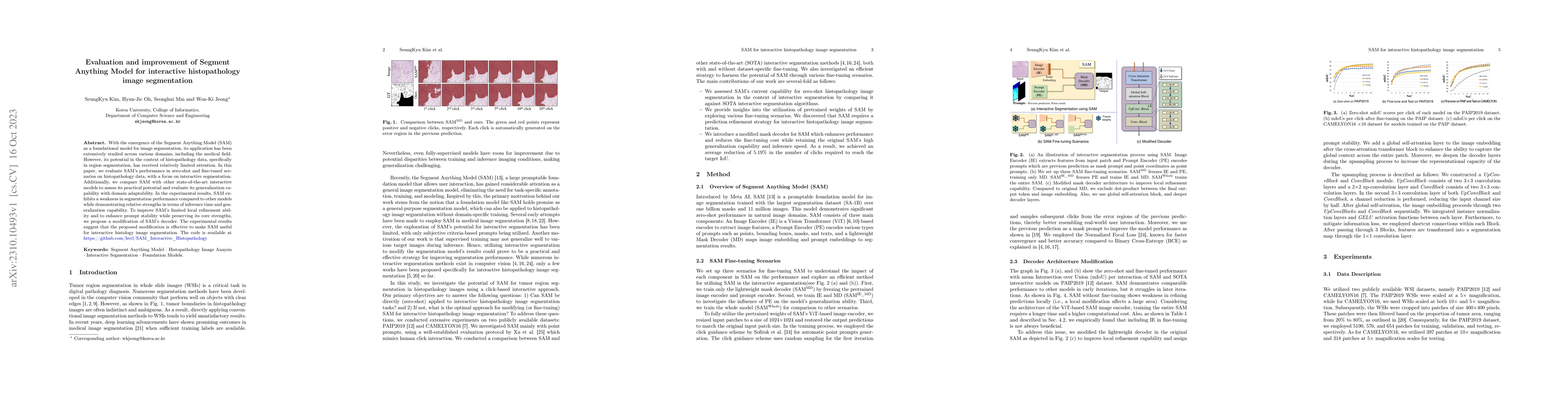 Thumbnail for Evaluation and improvement of Segment Anything Model for interactive
  histopathology image segmentation