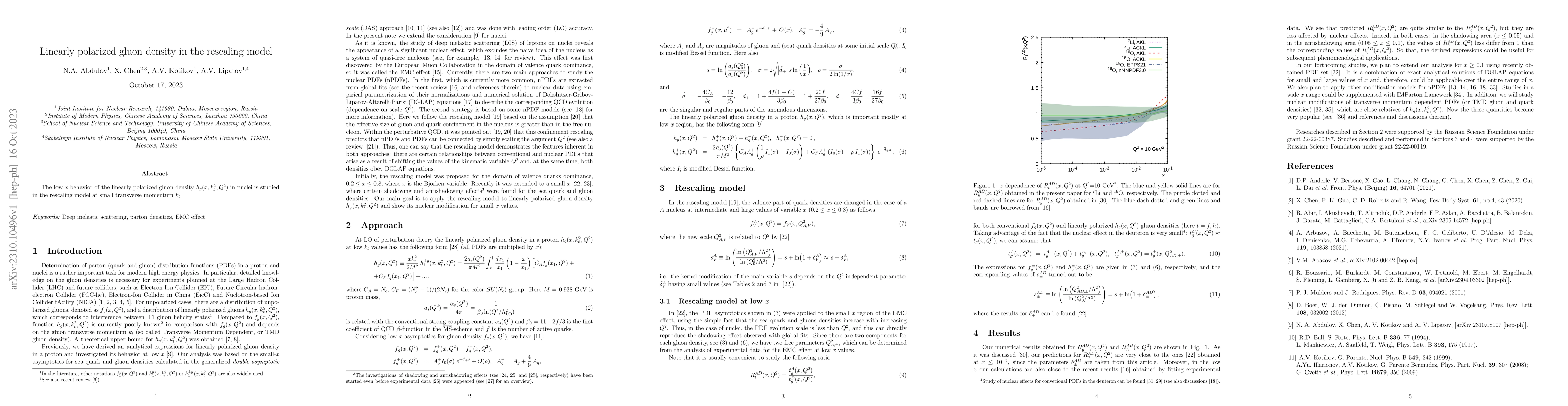 Thumbnail for Linearly polarized gluon density in the rescaling model