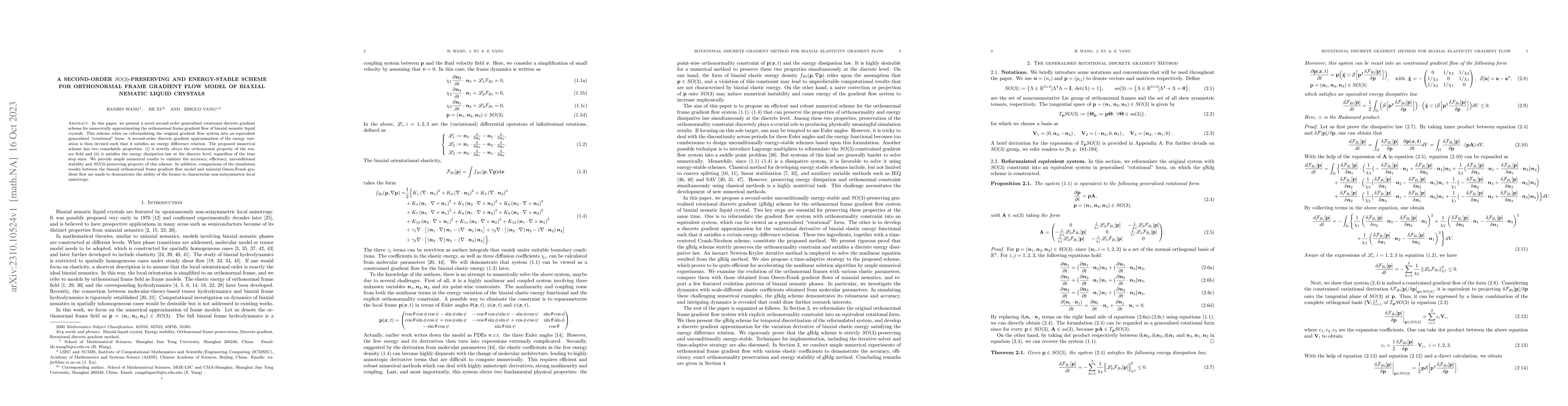 Thumbnail for A second-order SO(3)-preserving and energy-stable scheme for orthonormal
  frame gradient flow model of biaxial nematic liquid crystals