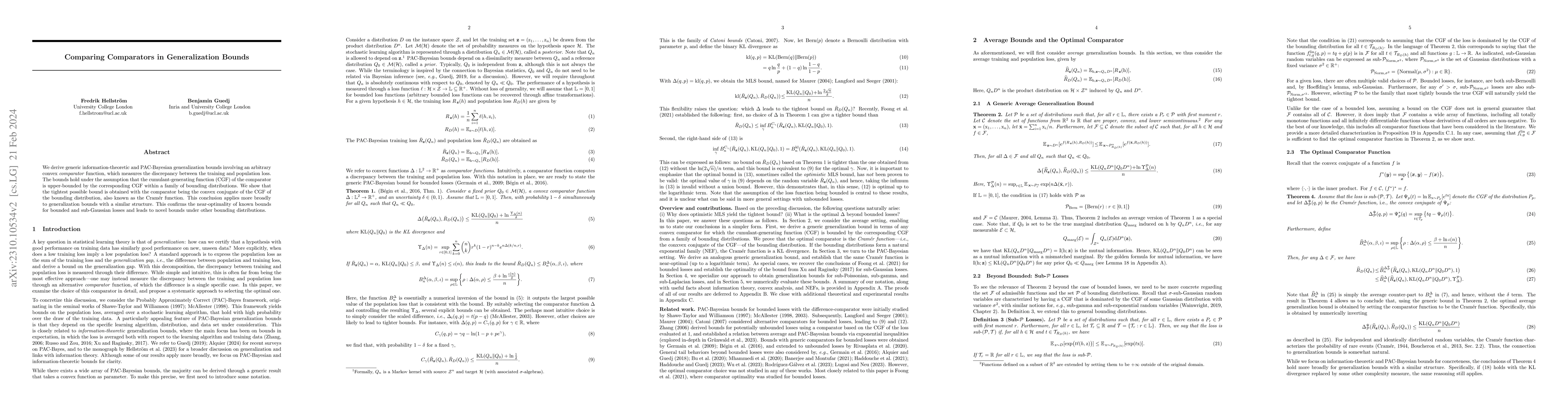 Thumbnail for Comparing Comparators in Generalization Bounds