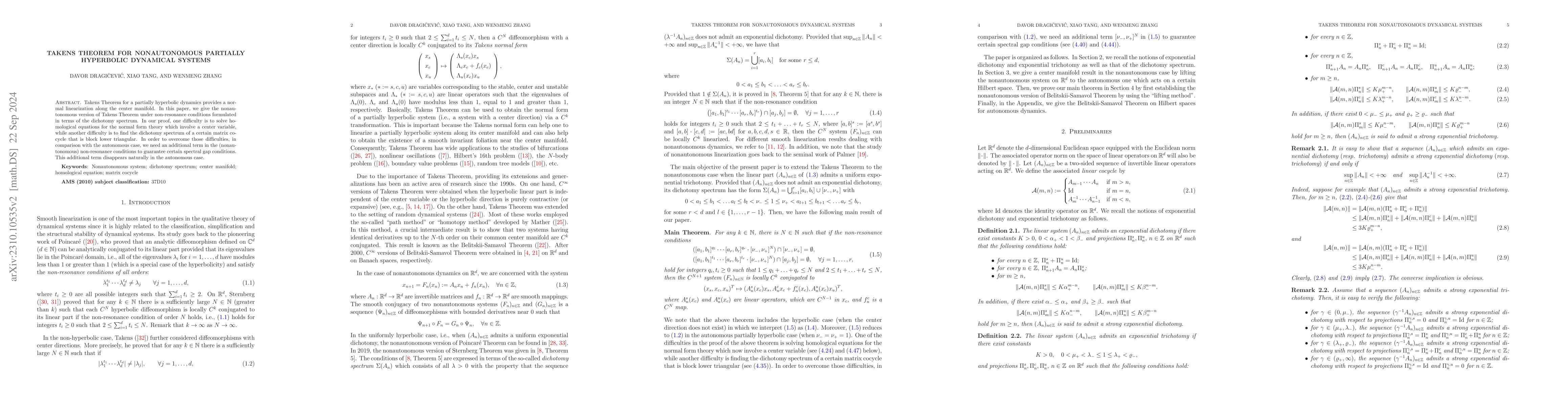 Thumbnail for Takens Theorem for nonautonomous partially hyperbolic dynamical systems