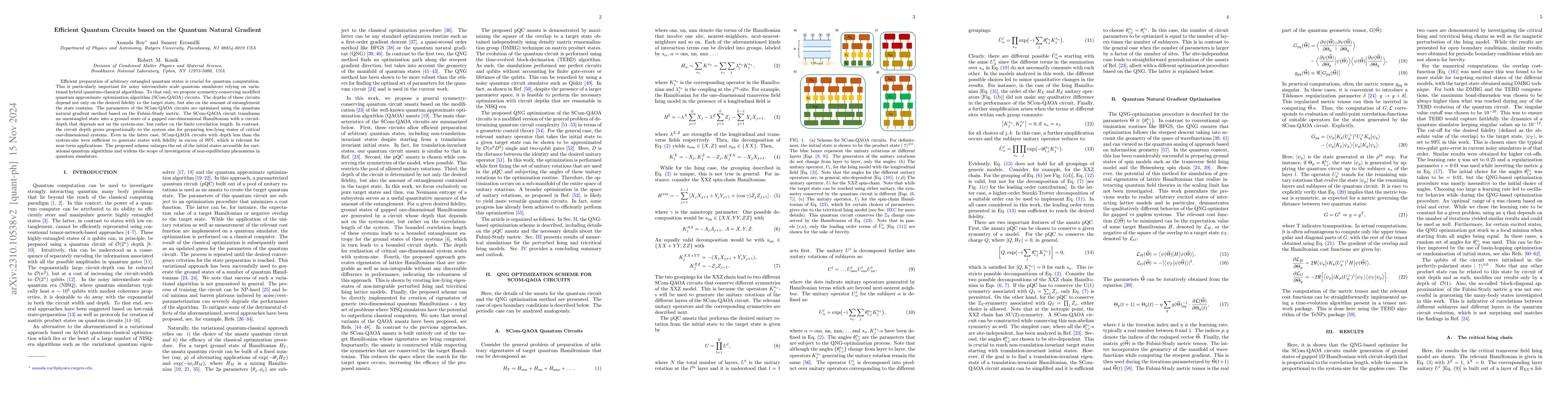 Thumbnail for Efficient Quantum Circuits based on the Quantum Natural Gradient