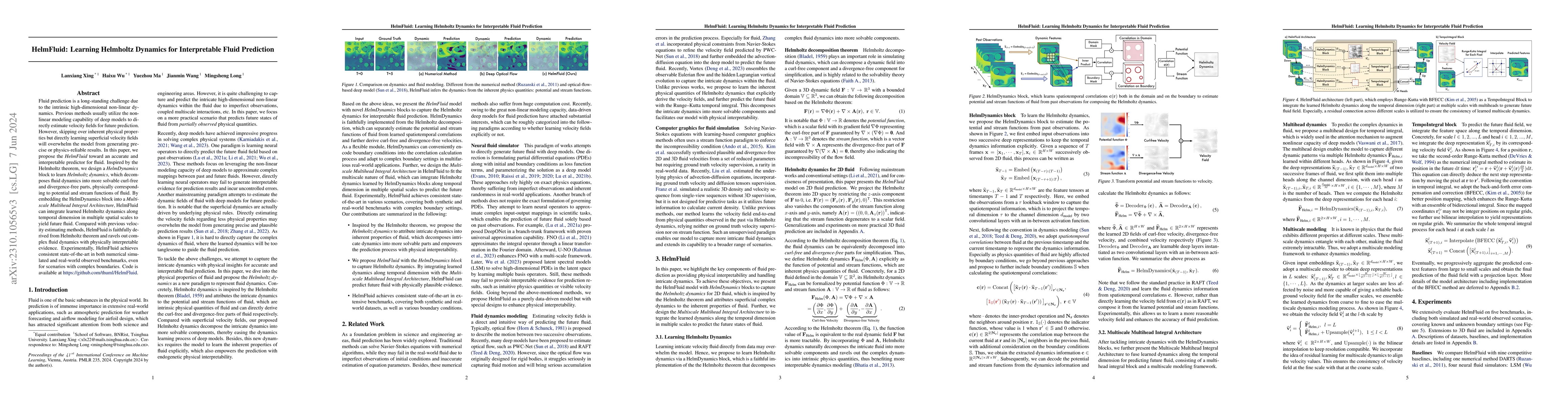 Thumbnail for HelmFluid: Learning Helmholtz Dynamics for Interpretable Fluid
  Prediction