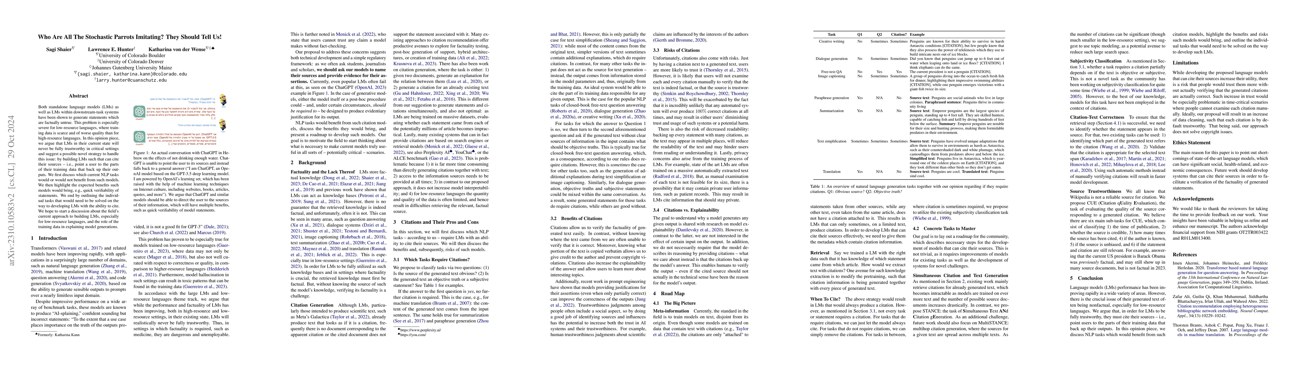 Thumbnail for Who Are All The Stochastic Parrots Imitating? They Should Tell Us!