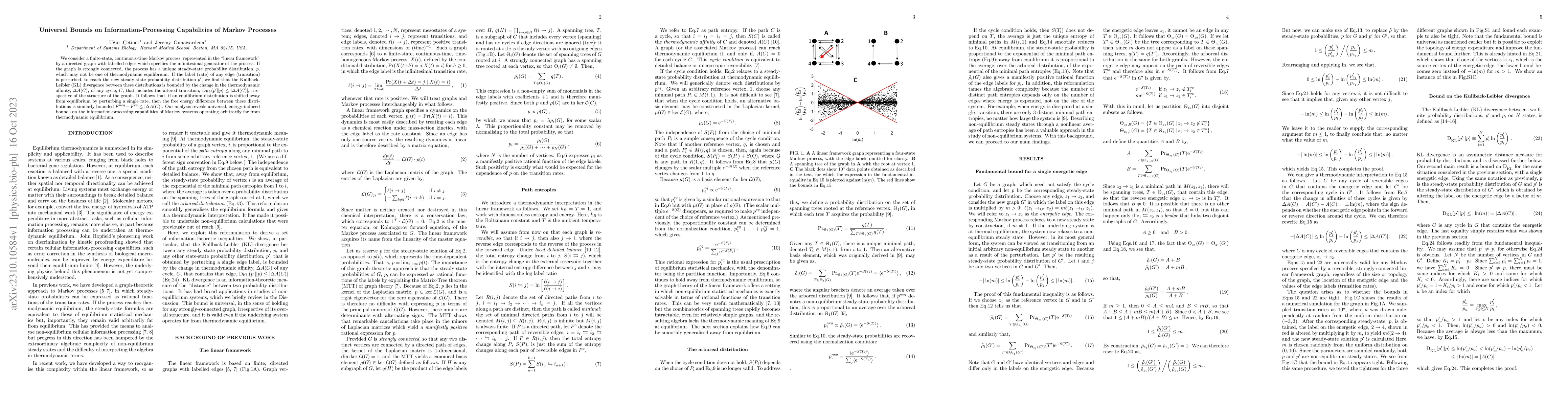 Thumbnail for Universal Bounds on Information-Processing Capabilities of Markov
  Processes