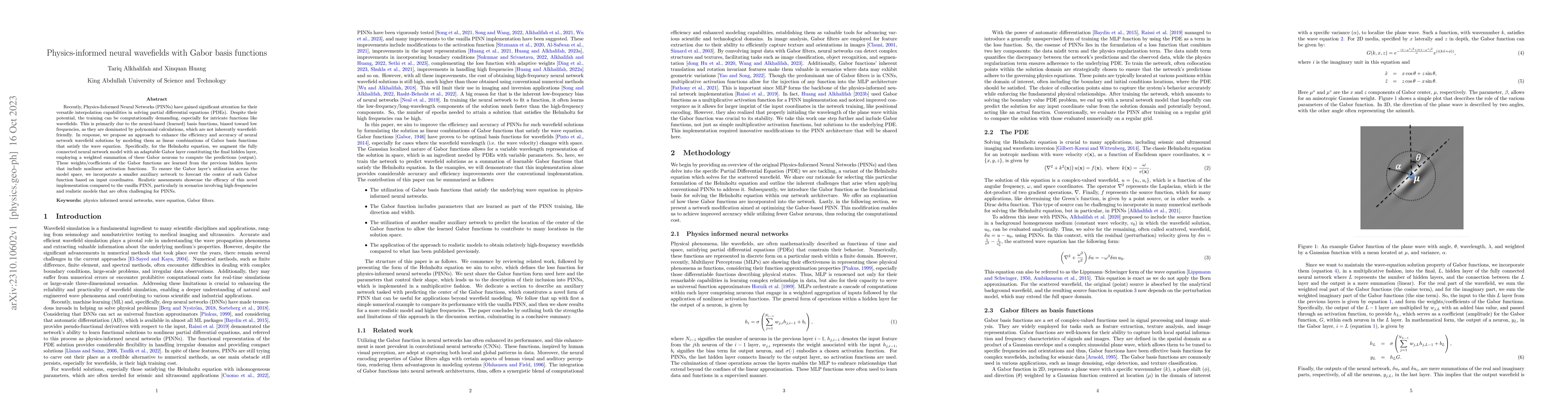 Thumbnail for Physics-informed neural wavefields with Gabor basis functions