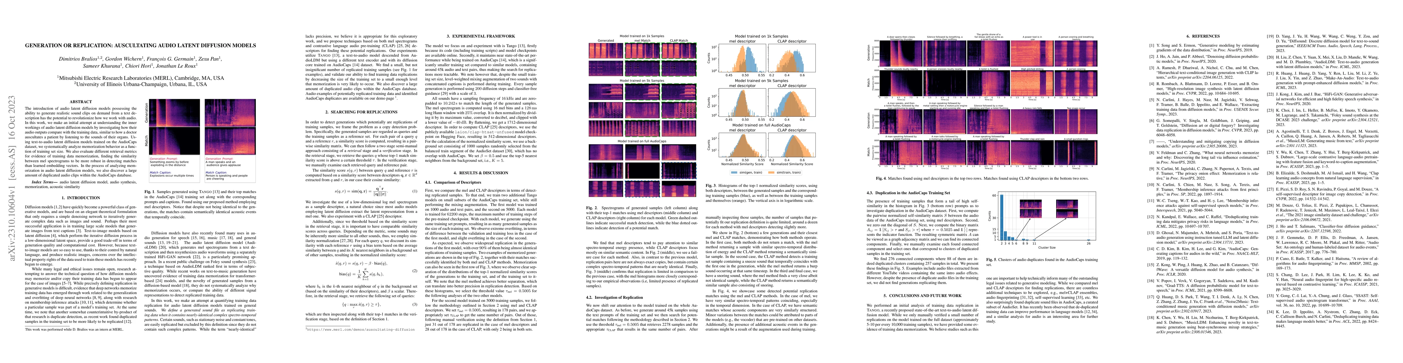 Thumbnail for Generation or Replication: Auscultating Audio Latent Diffusion Models