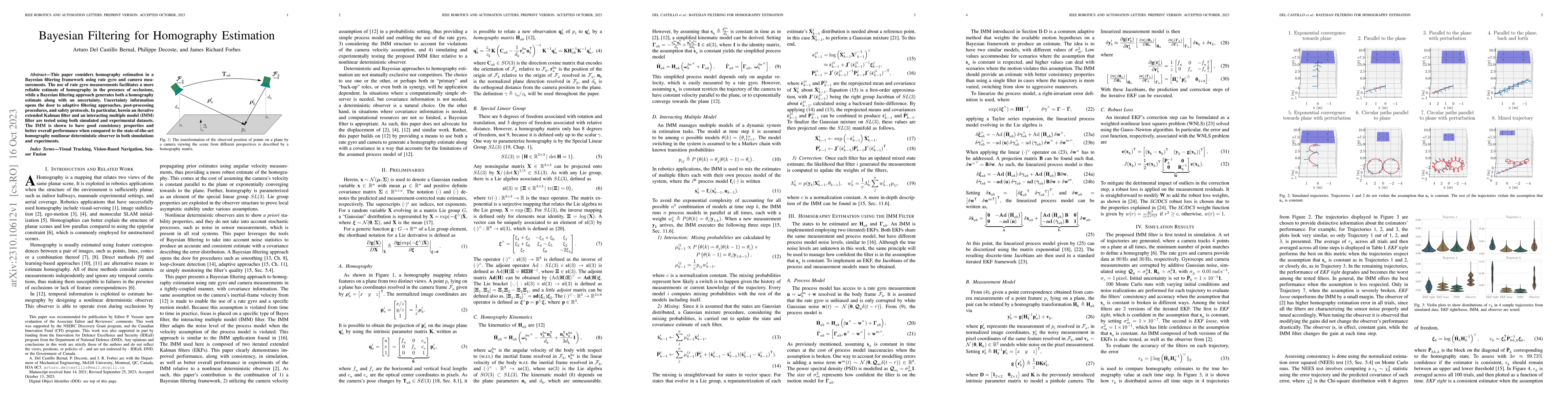 Thumbnail for Bayesian Filtering for Homography Estimation