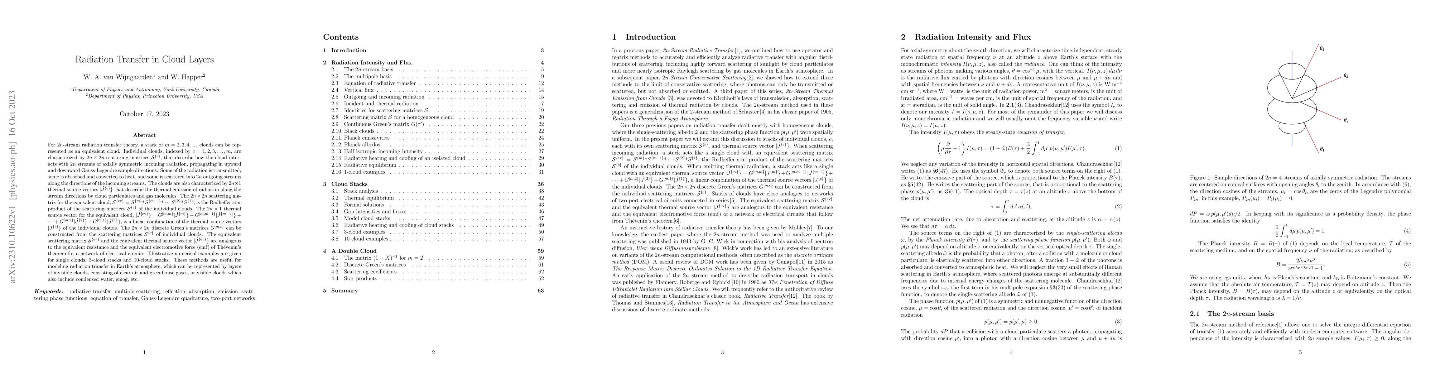 Thumbnail for Radiation Transfer in Cloud Layers