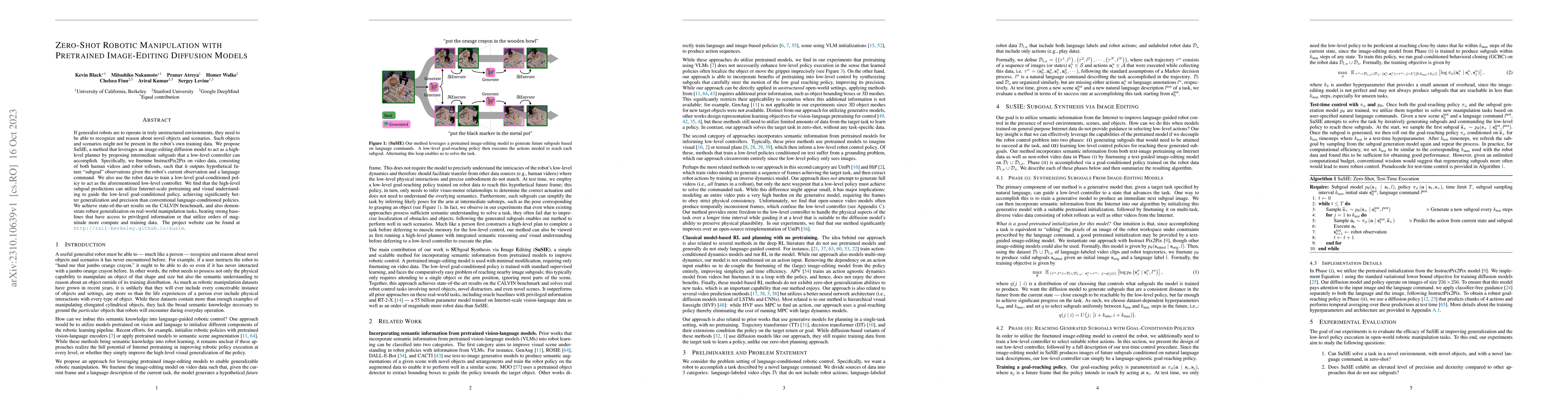 Thumbnail for Zero-Shot Robotic Manipulation with Pretrained Image-Editing Diffusion
  Models