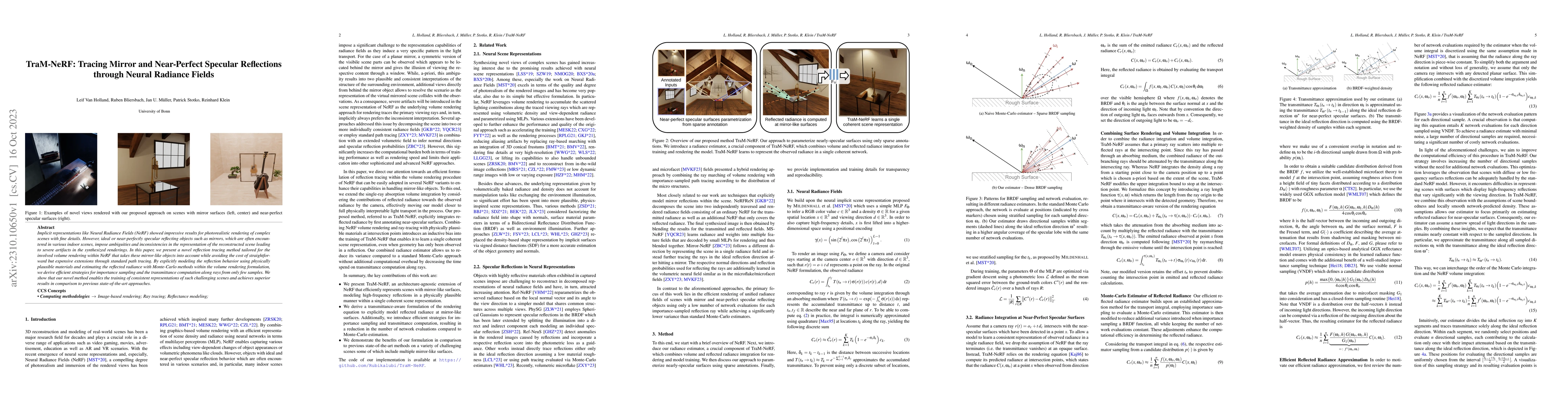 Thumbnail for TraM-NeRF: Tracing Mirror and Near-Perfect Specular Reflections through
  Neural Radiance Fields