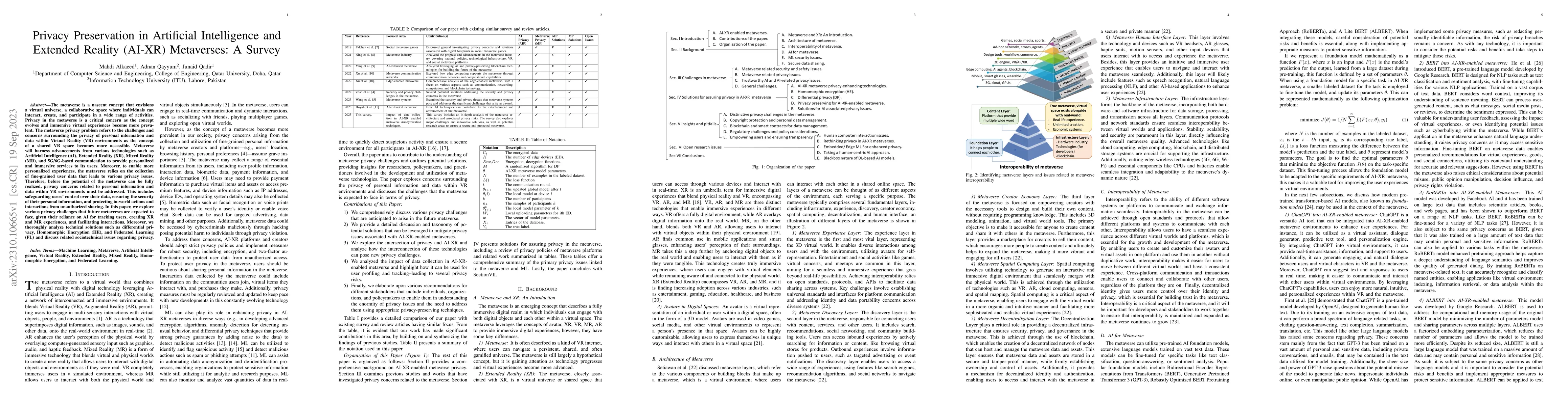 Thumbnail for Privacy Preservation in Artificial Intelligence and Extended Reality
  (AI-XR) Metaverses: A Survey