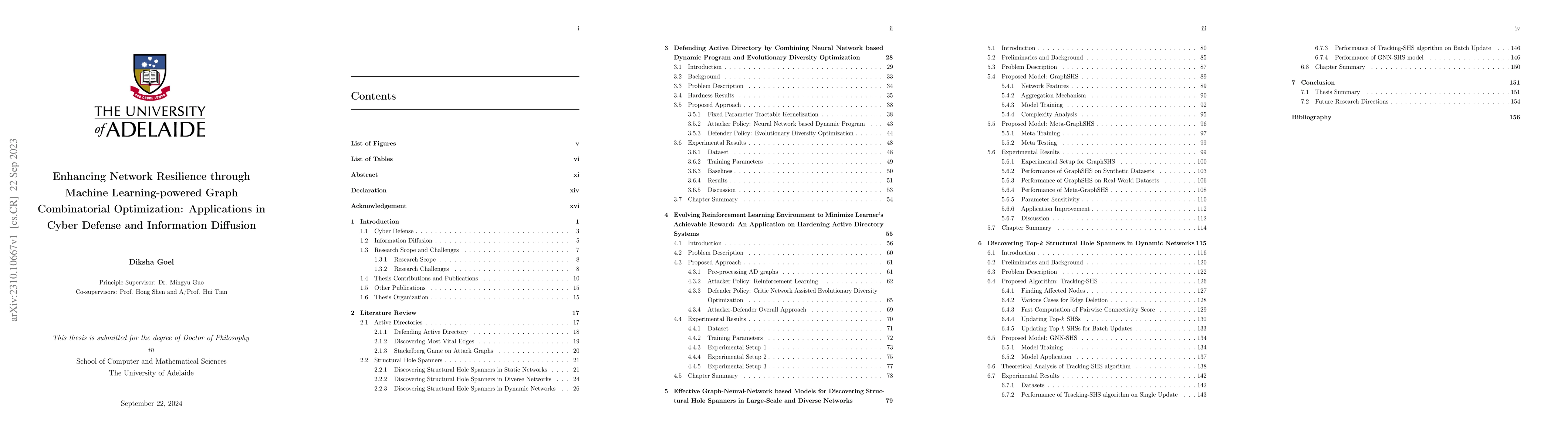 Thumbnail for Enhancing Network Resilience through Machine Learning-powered Graph
  Combinatorial Optimization: Applications in Cyber Defense and Information
  Diffusion