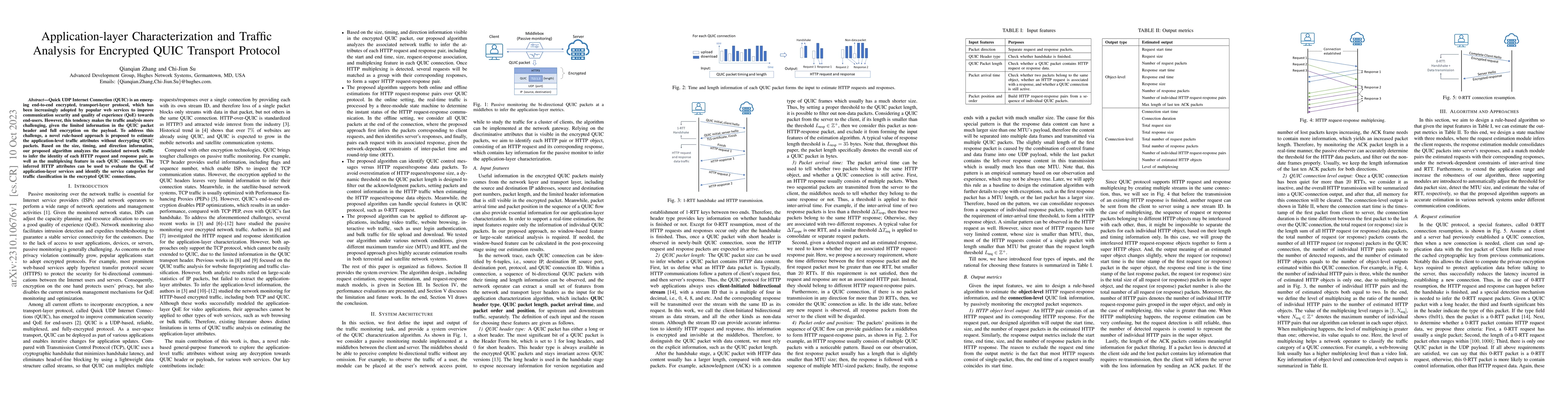 Thumbnail for Application-layer Characterization and Traffic Analysis for Encrypted
  QUIC Transport Protocol
