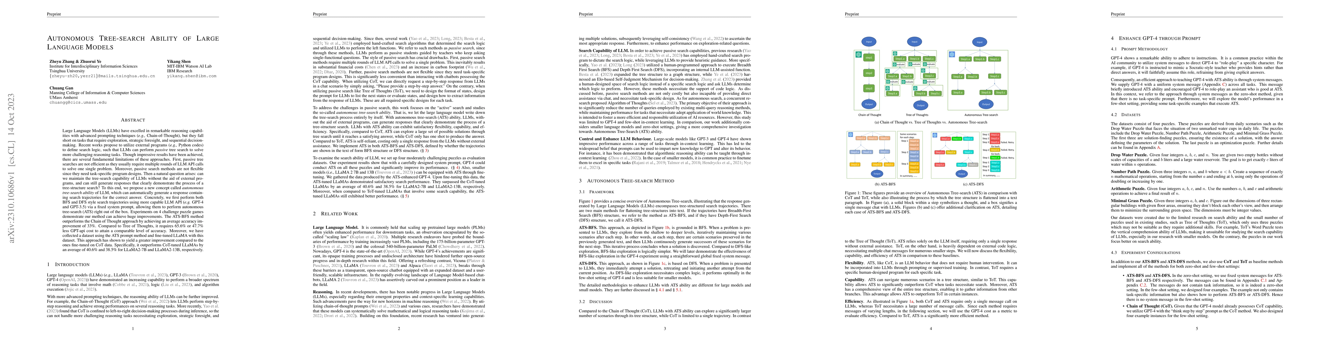 Thumbnail for Autonomous Tree-search Ability of Large Language Models
