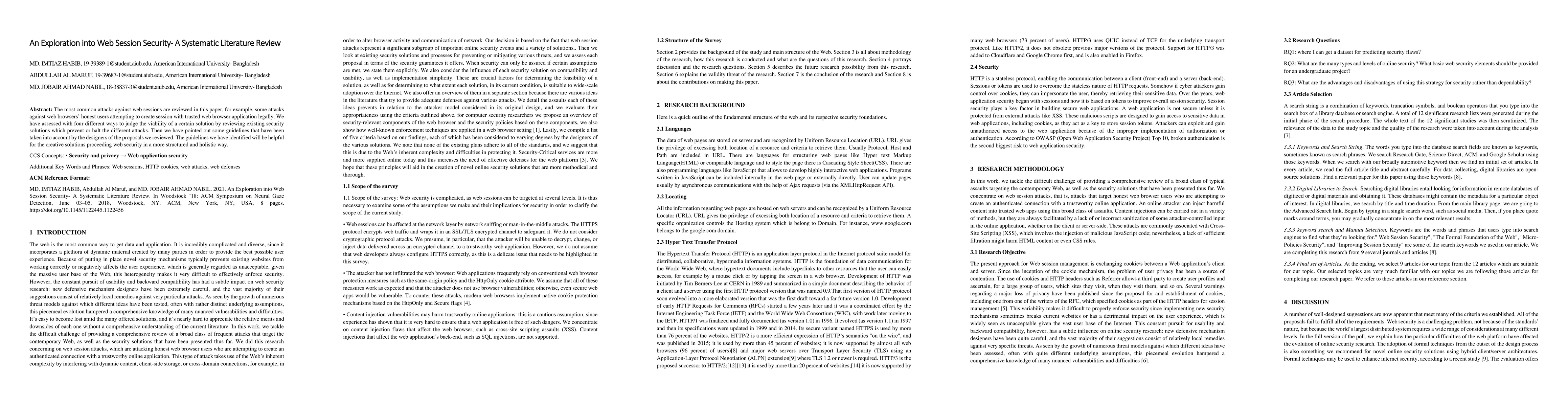 Thumbnail for An Exploration Into Web Session Security- A Systematic Literature Review