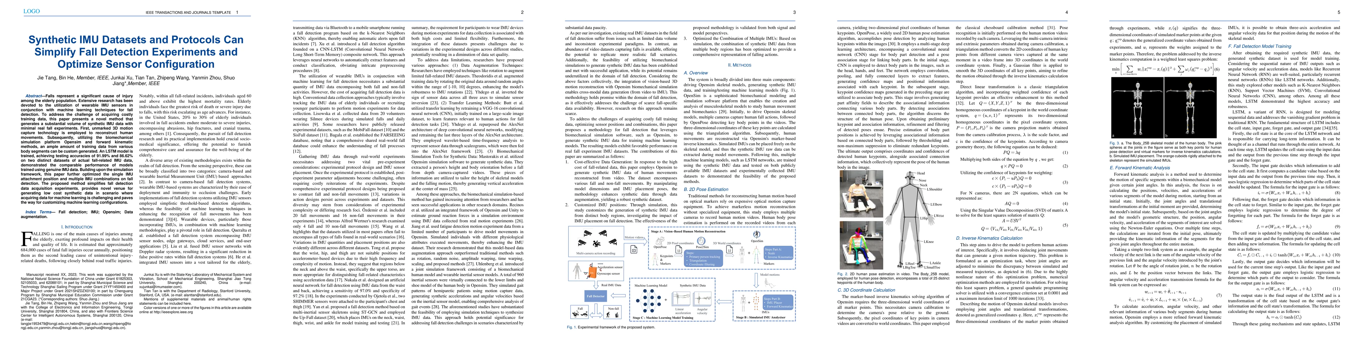 Thumbnail for Synthetic IMU Datasets and Protocols Can Simplify Fall Detection
  Experiments and Optimize Sensor Configuration