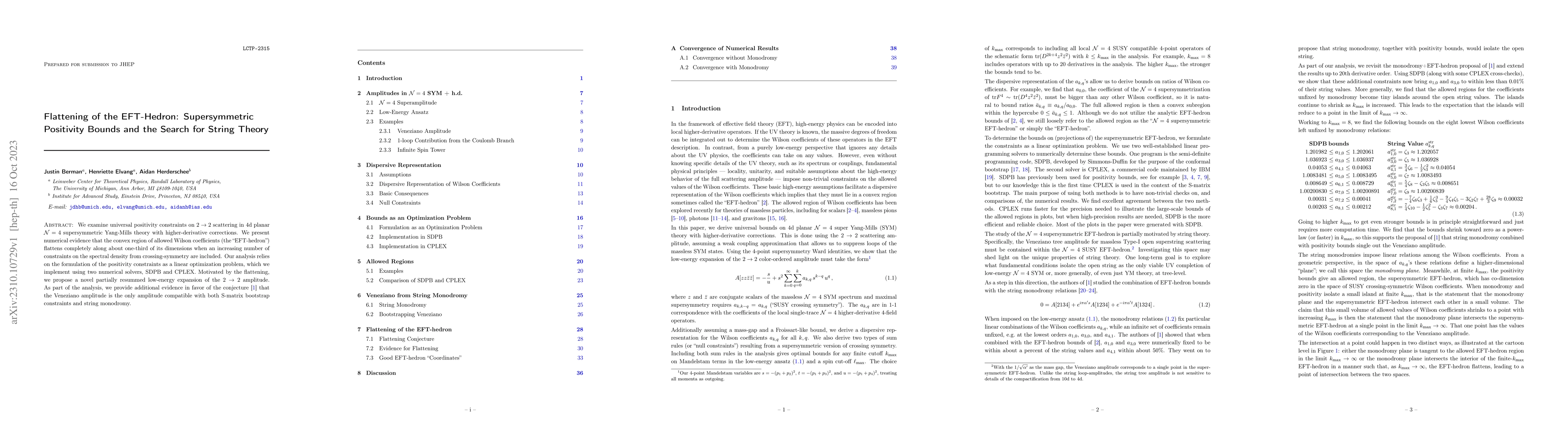 Thumbnail for Flattening of the EFT-Hedron: Supersymmetric Positivity Bounds and the
  Search for String Theory