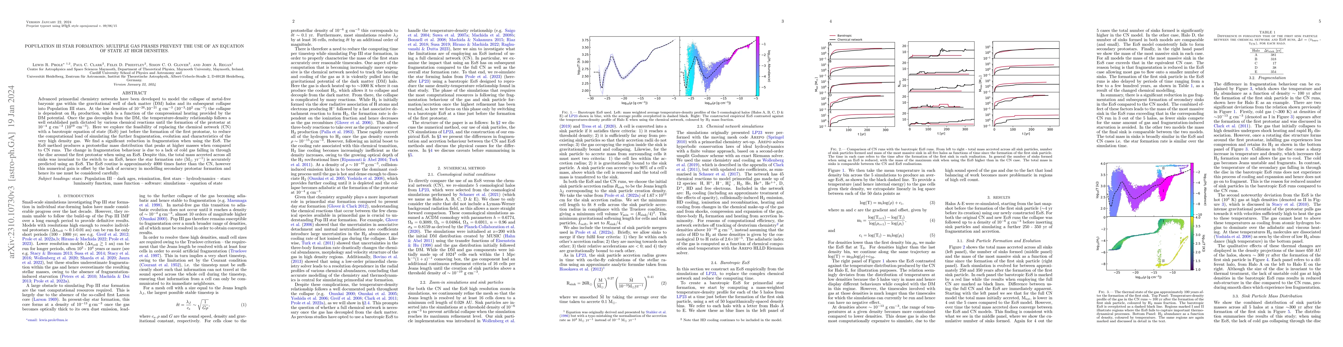 Thumbnail for Population III star formation: multiple gas phases prevent the use of an
  equation of state at high densities