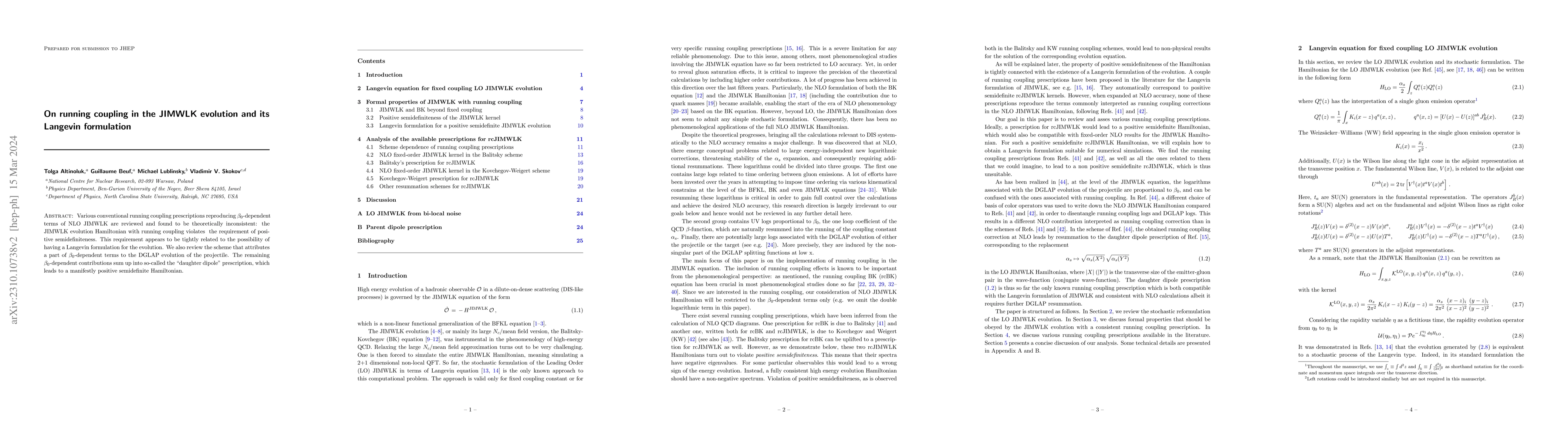 Thumbnail for On running coupling in the JIMWLK evolution and its Langevin formulation