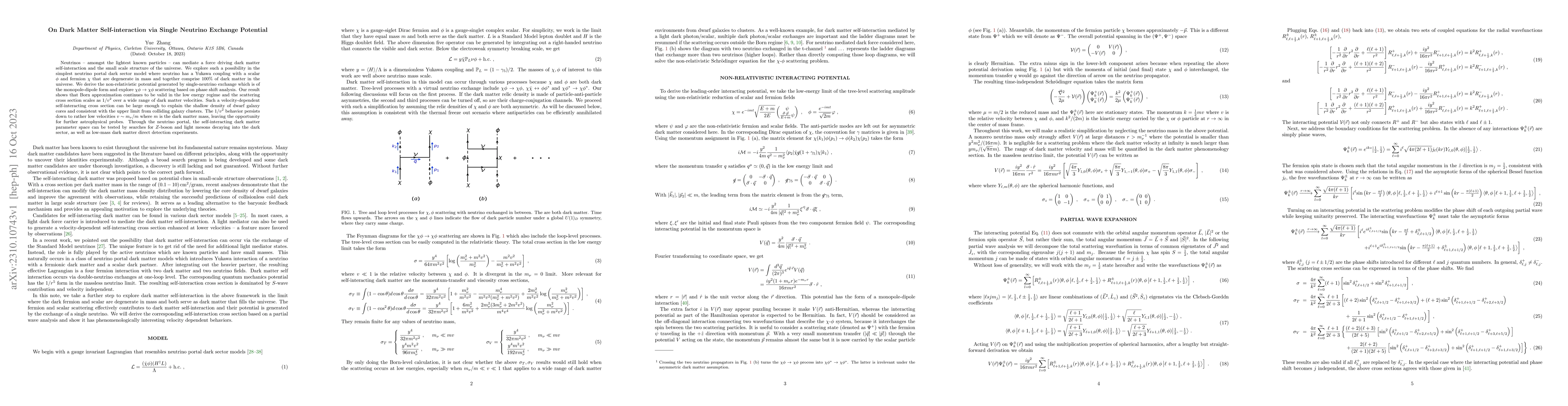 Thumbnail for On Dark Matter Self-interaction via Single Neutrino Exchange Potential