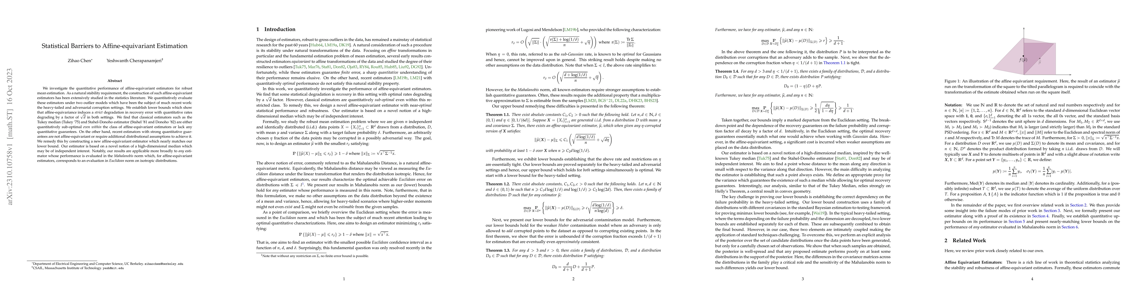 Thumbnail for Statistical Barriers to Affine-equivariant Estimation