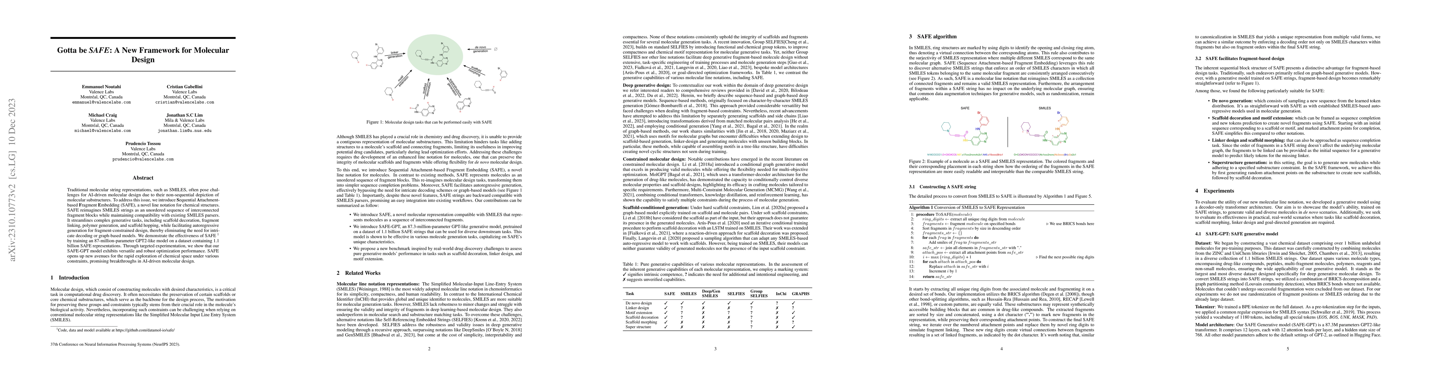 Thumbnail for Gotta be SAFE: A New Framework for Molecular Design