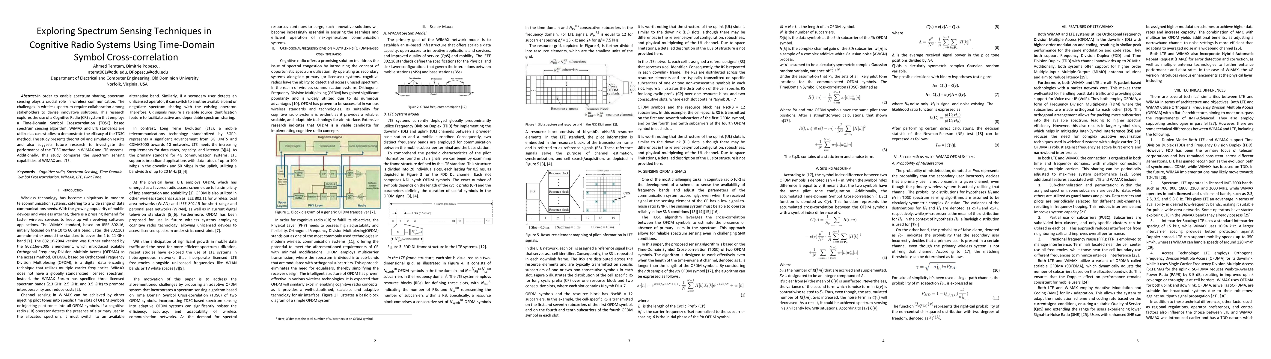 Thumbnail for Exploring Spectrum Sensing Techniques in Cognitive Radio Systems Using
  Time-Domain Symbol Cross-correlation