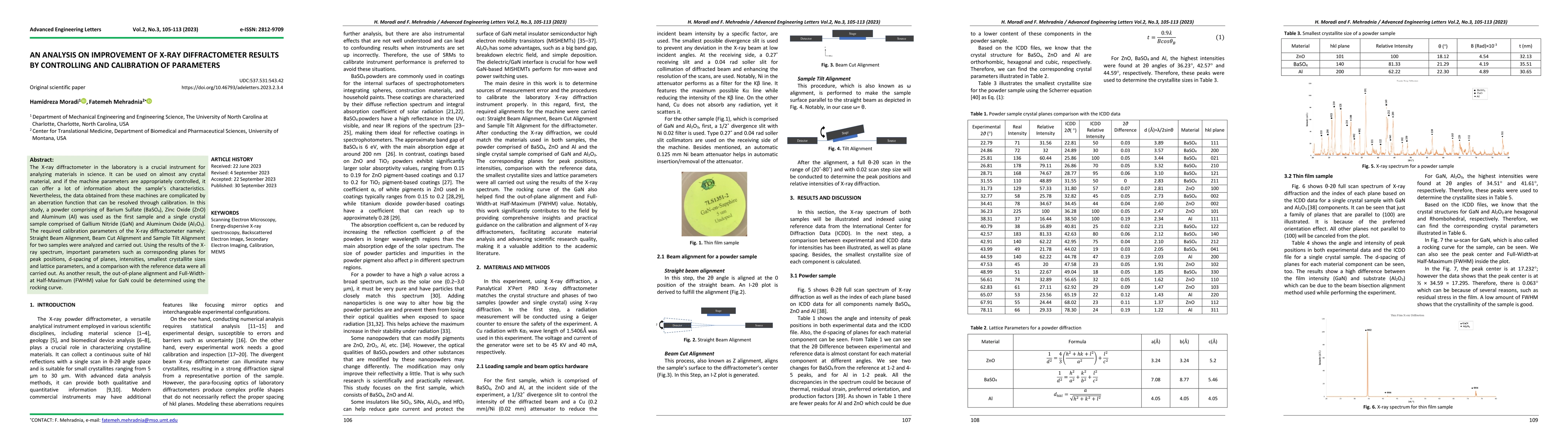 Thumbnail for An analysis on improvement of x-ray diffractometer results by
  controlling and calibration of parameters