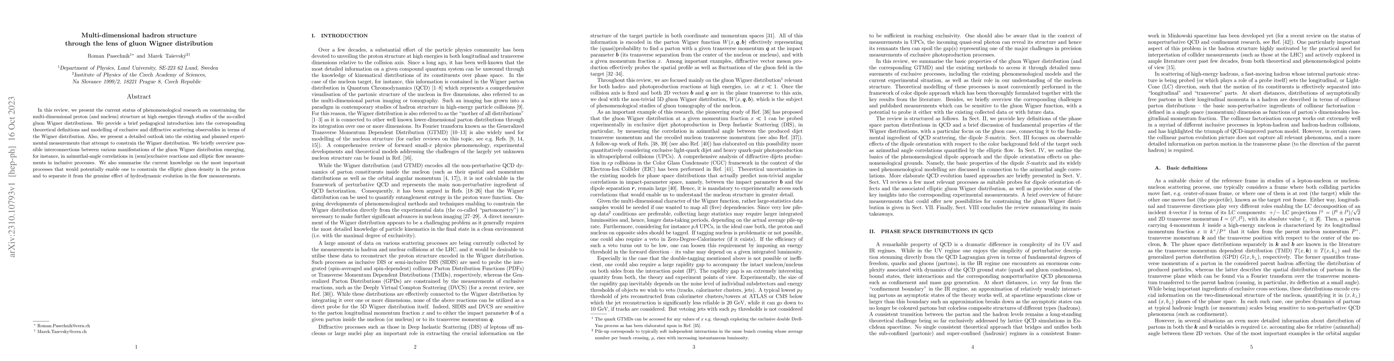 Thumbnail for Multi-dimensional hadron structure through the lens of gluon Wigner
  distribution