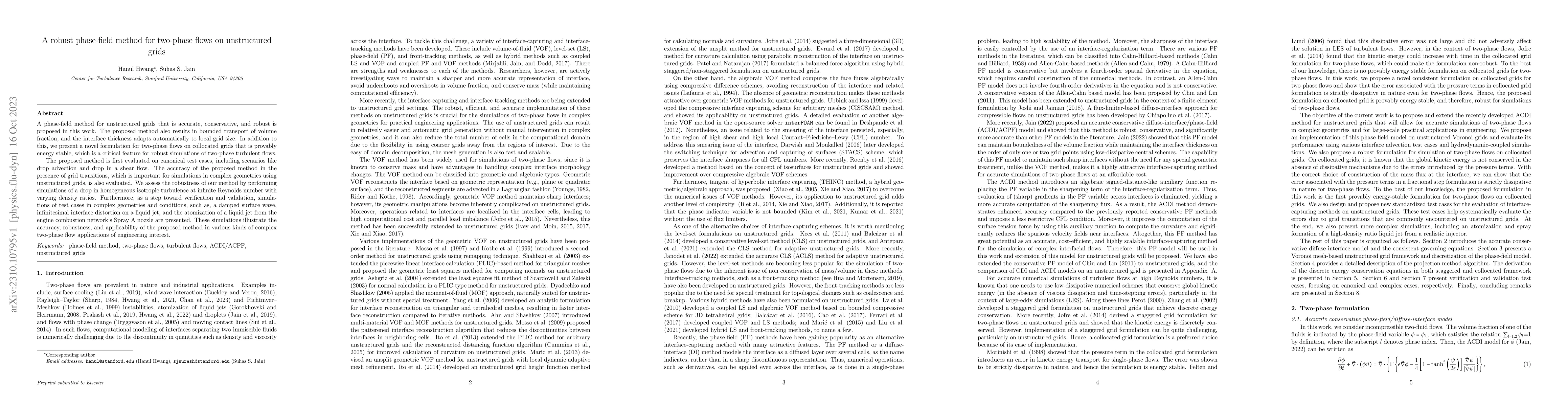 Thumbnail for A robust phase-field method for two-phase flows on unstructured grids