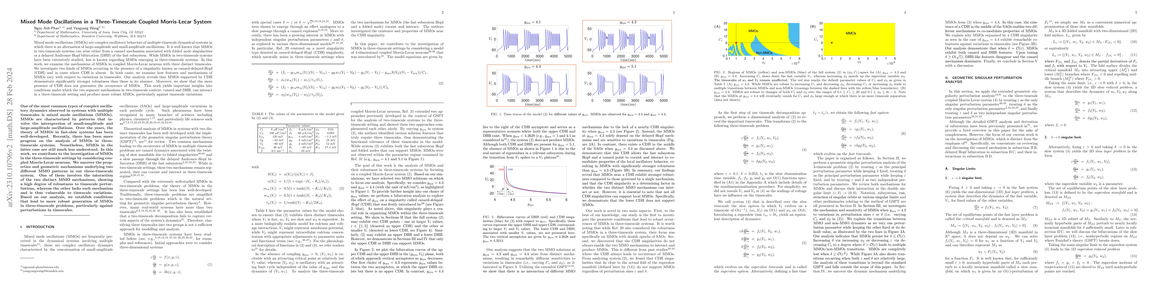 Thumbnail for Mixed Mode Oscillations in a Three-Timescale Coupled Morris-Lecar System