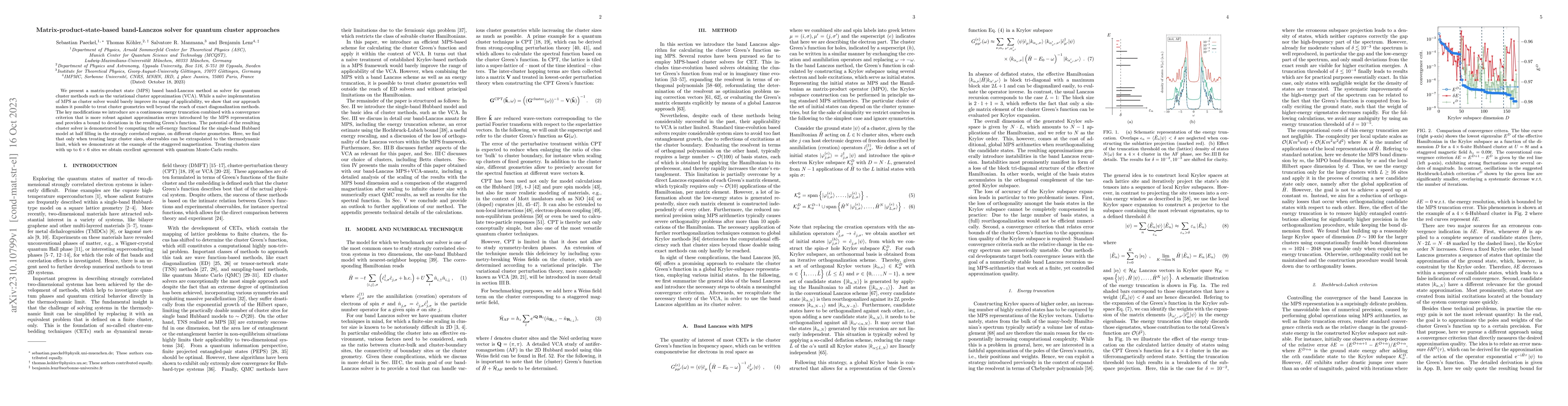 Thumbnail for Matrix-product-state-based band-Lanczos solver for quantum cluster
  approaches