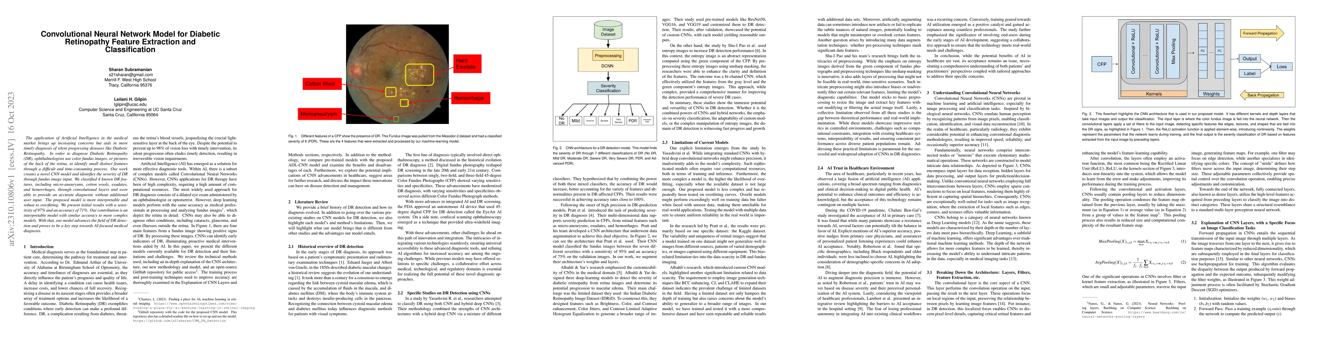 Thumbnail for Convolutional Neural Network Model for Diabetic Retinopathy Feature
  Extraction and Classification