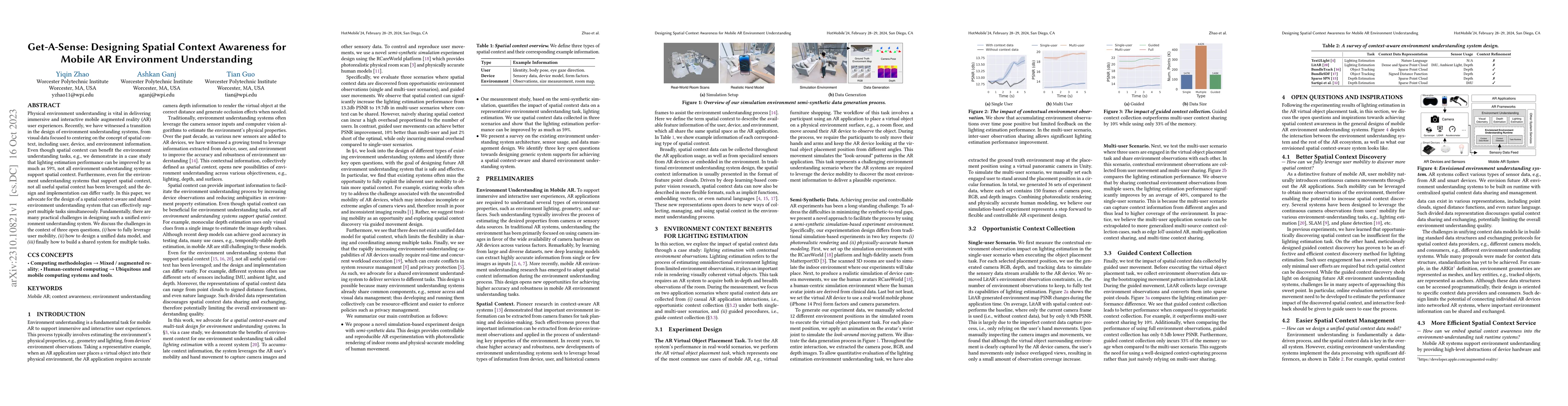 Thumbnail for Get-A-Sense: Designing Spatial Context Awareness for Mobile AR
  Environment Understanding