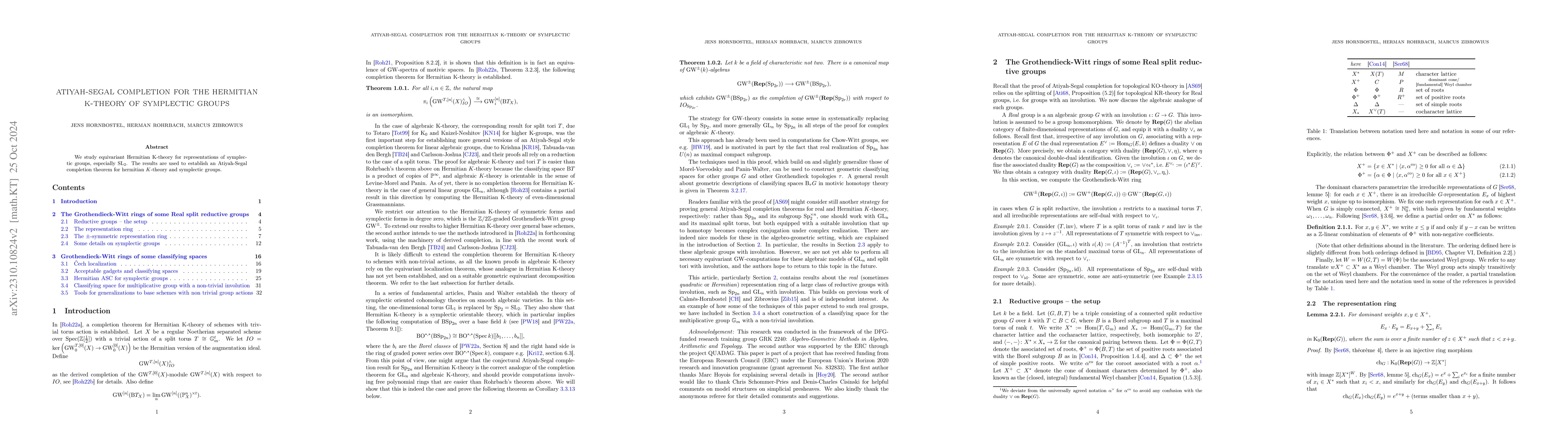 Thumbnail for Atiyah-Segal completion for the Hermitian K-theory of Symplectic Groups