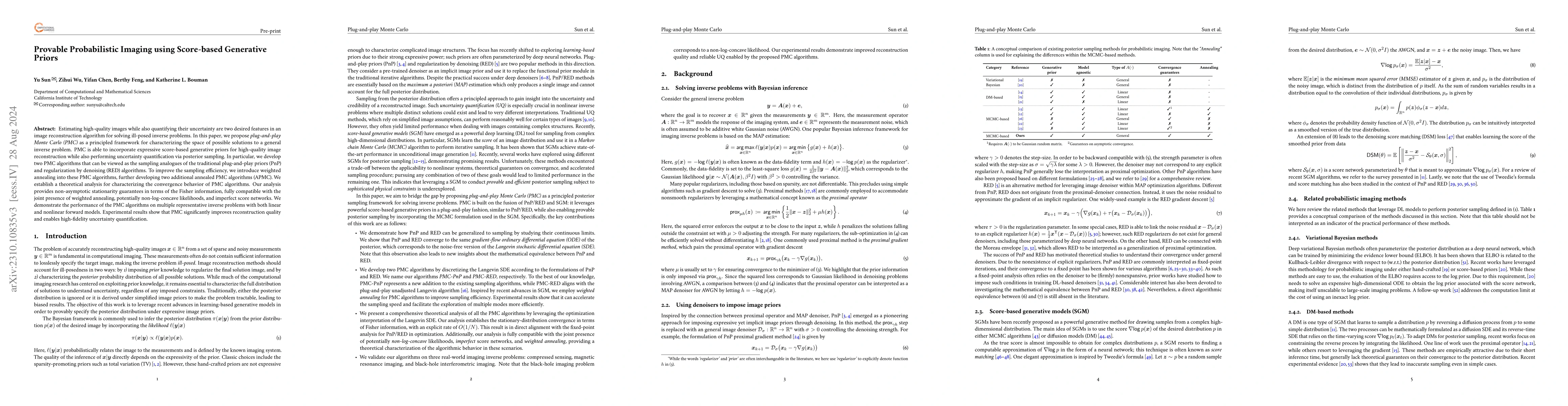 Thumbnail for Provable Probabilistic Imaging using Score-Based Generative Priors