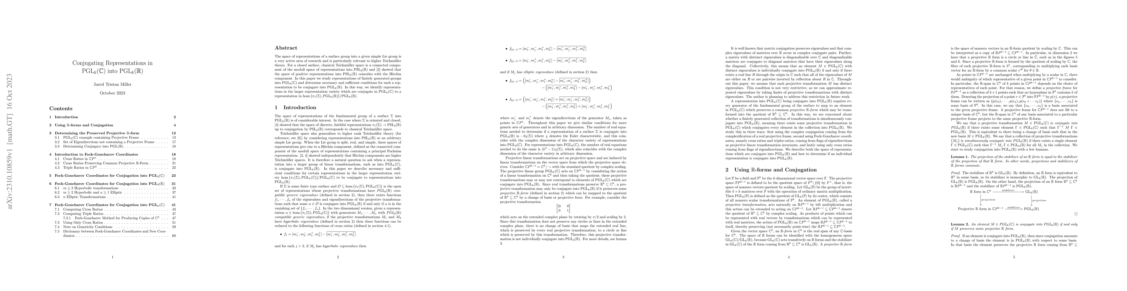Thumbnail for Conjugating Representations in $PGL(k, \mathbb{C})$ into $PGL(k,
  \mathbb{R})$
