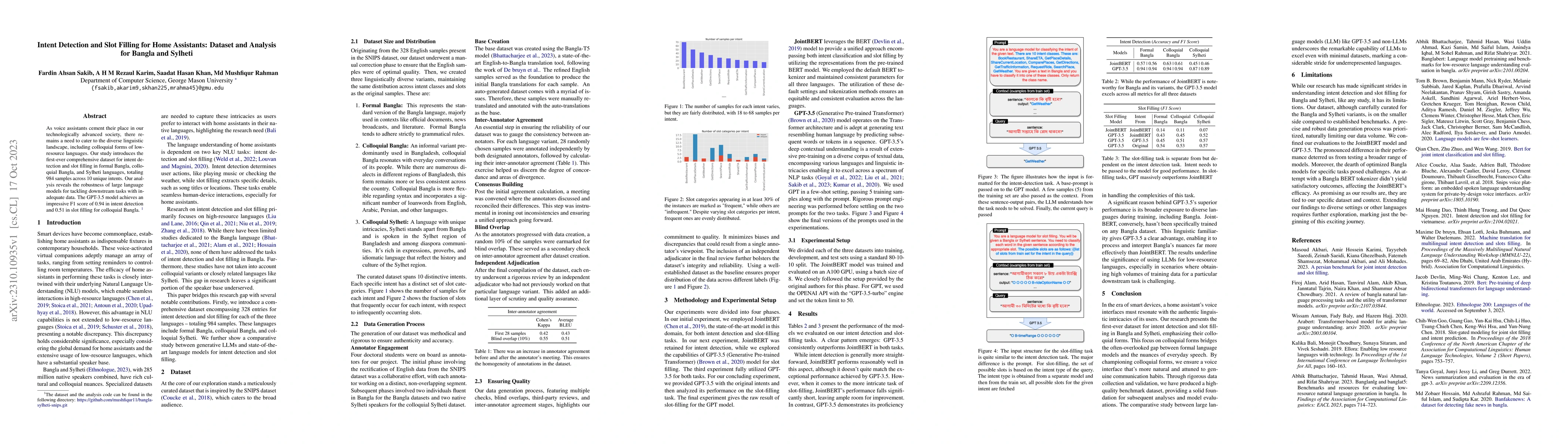 Thumbnail for Intent Detection and Slot Filling for Home Assistants: Dataset and
  Analysis for Bangla and Sylheti