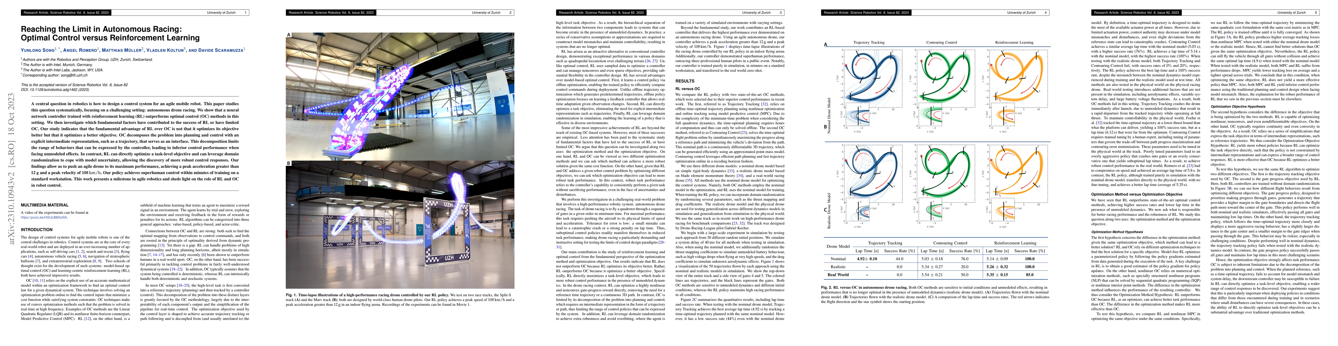 Thumbnail for Reaching the Limit in Autonomous Racing: Optimal Control versus
  Reinforcement Learning