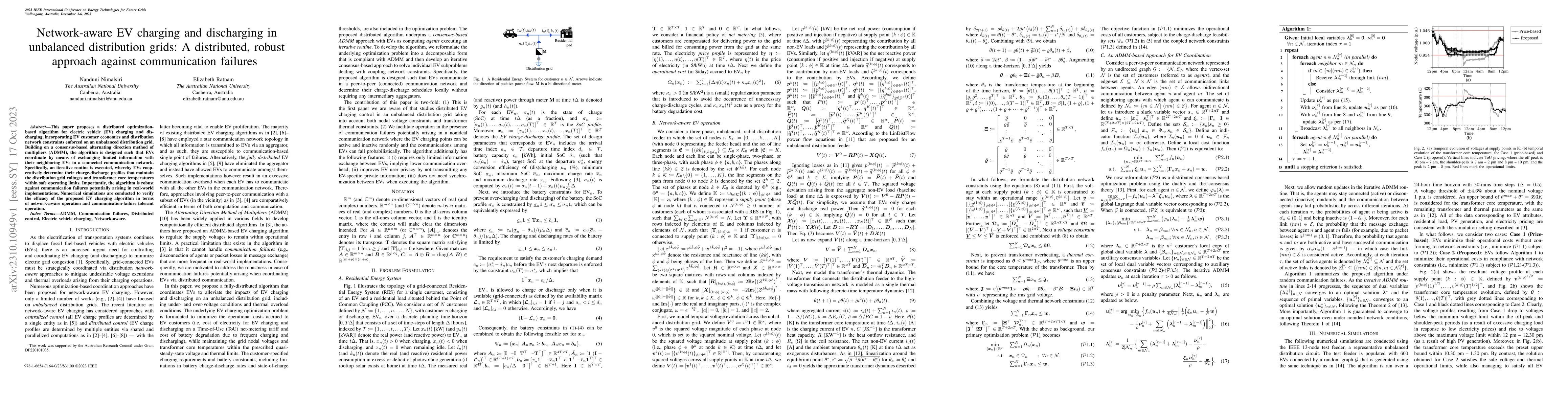Thumbnail for Network-aware EV charging and discharging in unbalanced distribution
  grids: A distributed, robust approach against communication failures