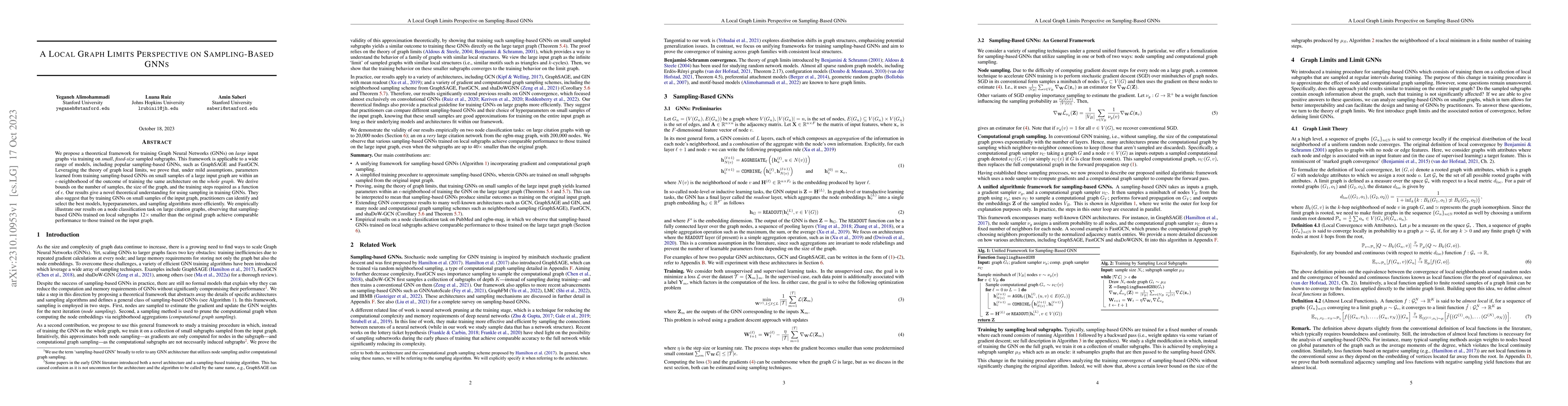 Thumbnail for A Local Graph Limits Perspective on Sampling-Based GNNs