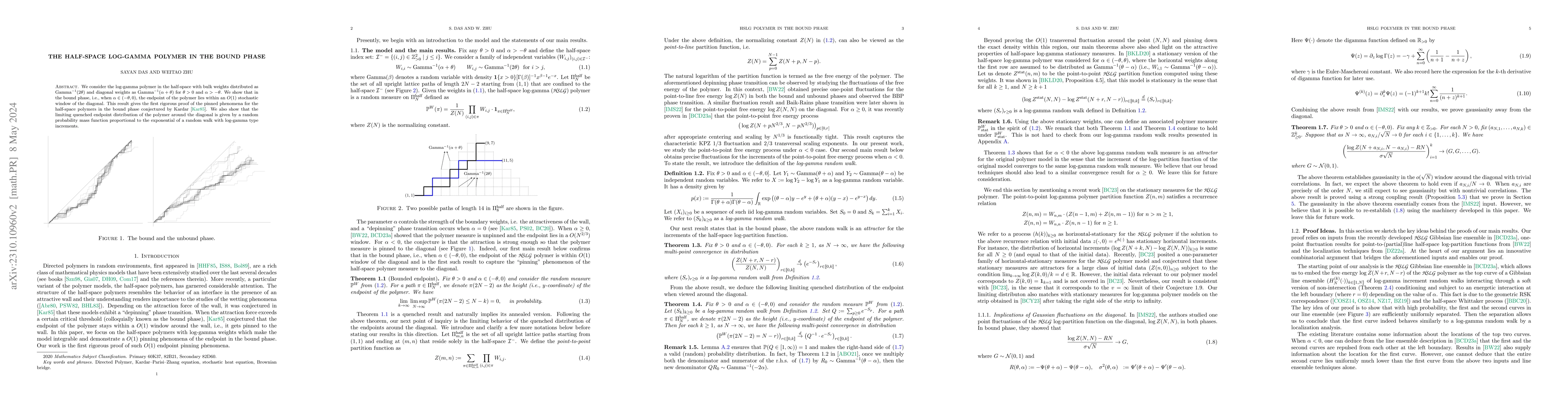 Thumbnail for The half-space log-Gamma polymer in the bound phase