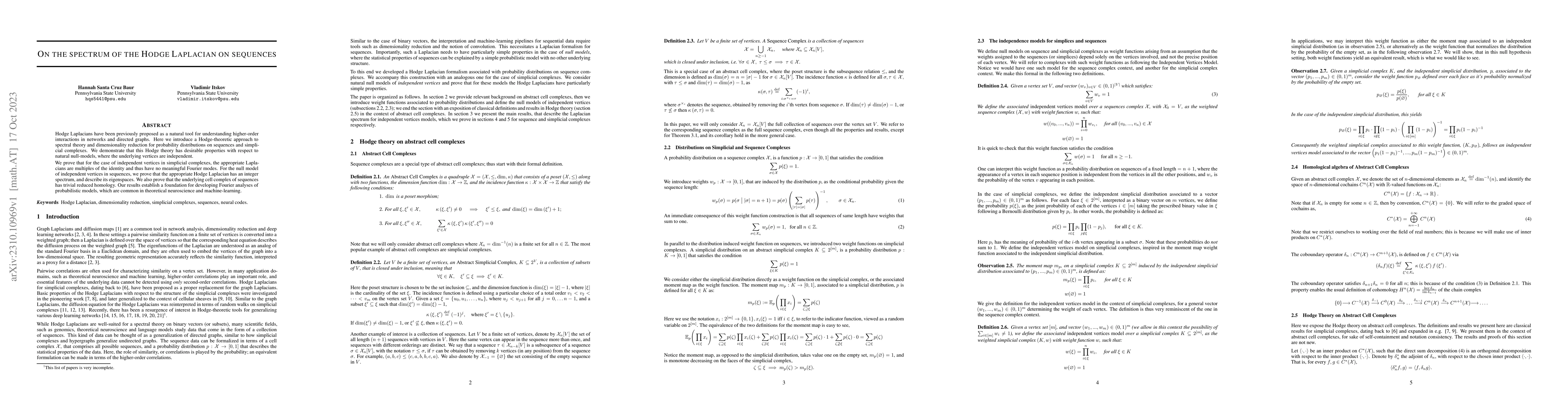 Thumbnail for On the spectrum of the Hodge Laplacian on sequences