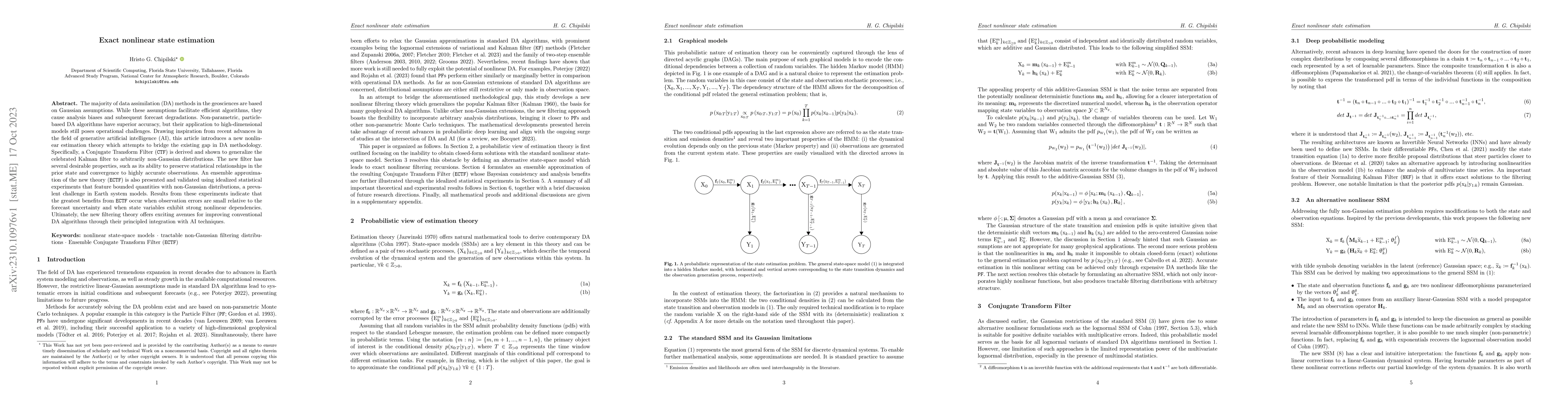 Thumbnail for Exact nonlinear state estimation