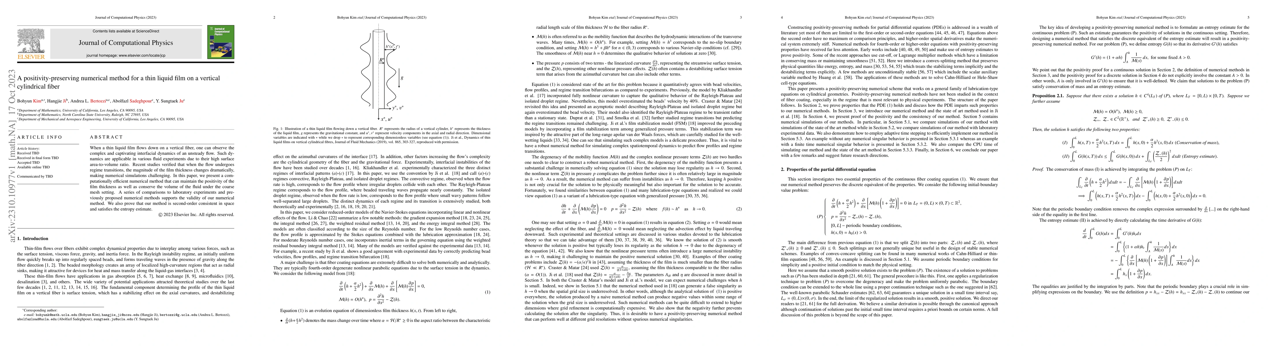Thumbnail for A positivity-preserving numerical method for a thin liquid film on a
  vertical cylindrical fiber