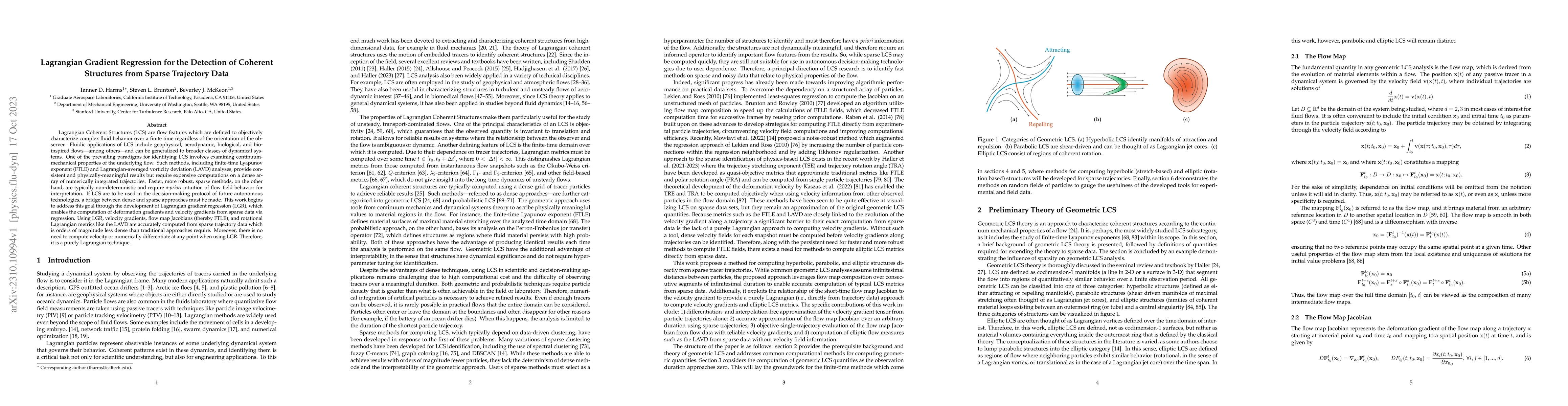 Thumbnail for Lagrangian Gradient Regression for the Detection of Coherent Structures
  from Sparse Trajectory Data